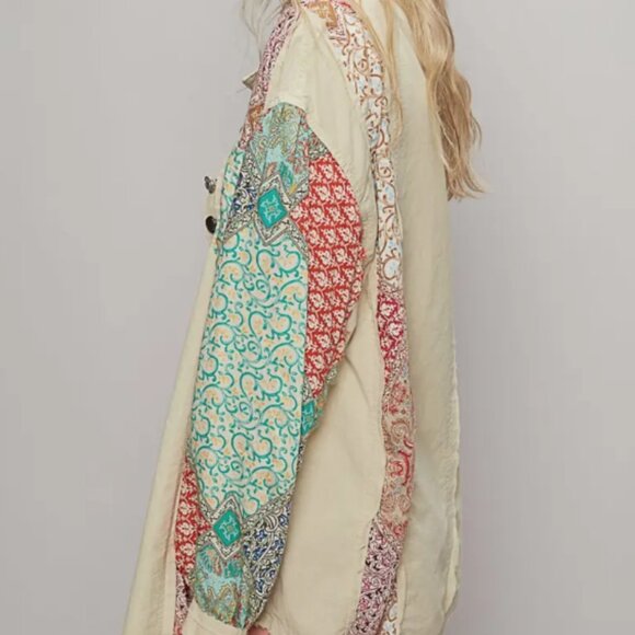 POL NEW RELEASE PATCHWORK BUTTON DOWN OVERSIZED SHIRT - Picture 2 of 6